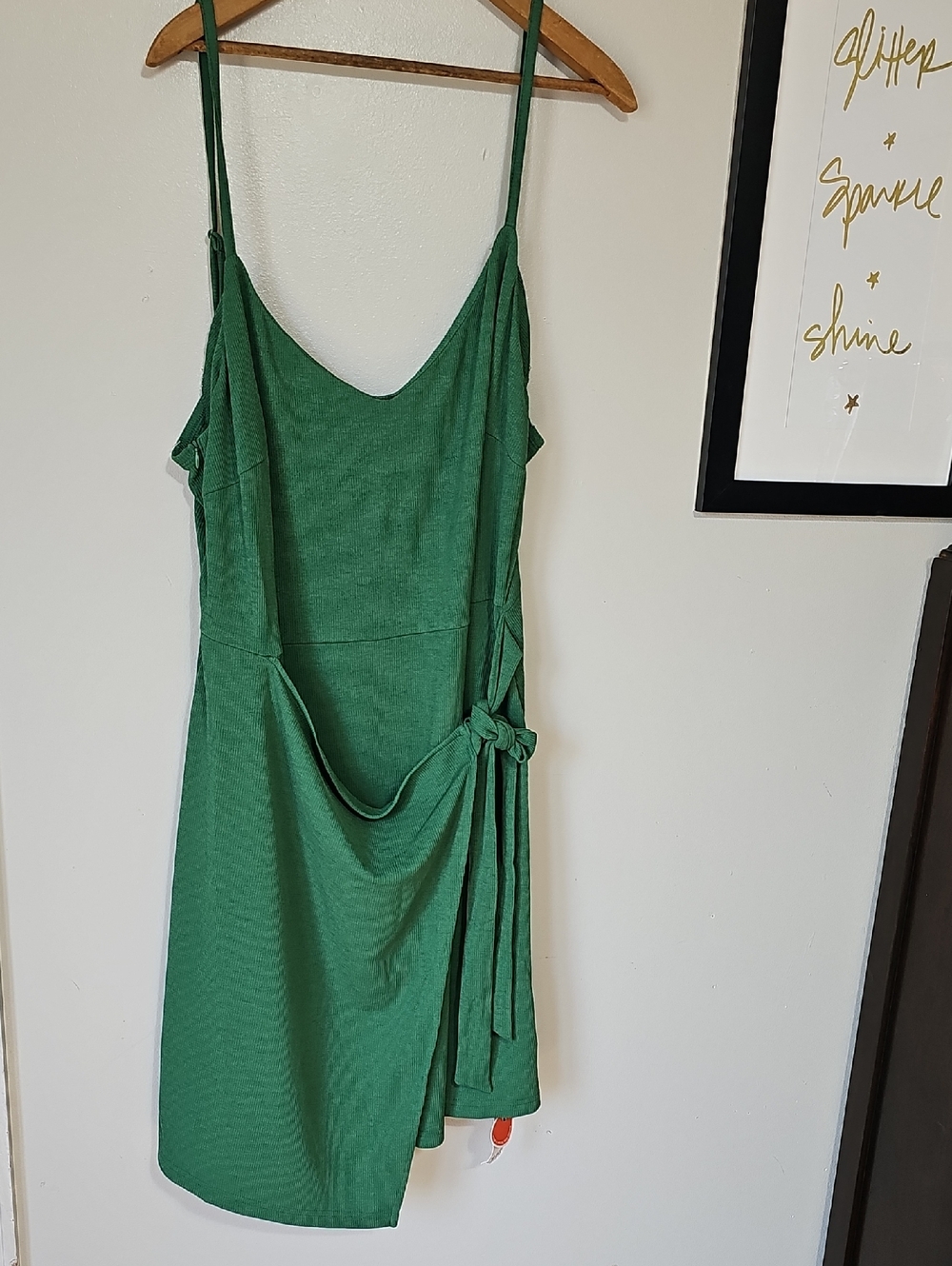 Cider 3X Green Ribbed Knit Wrap Dress Nwt New